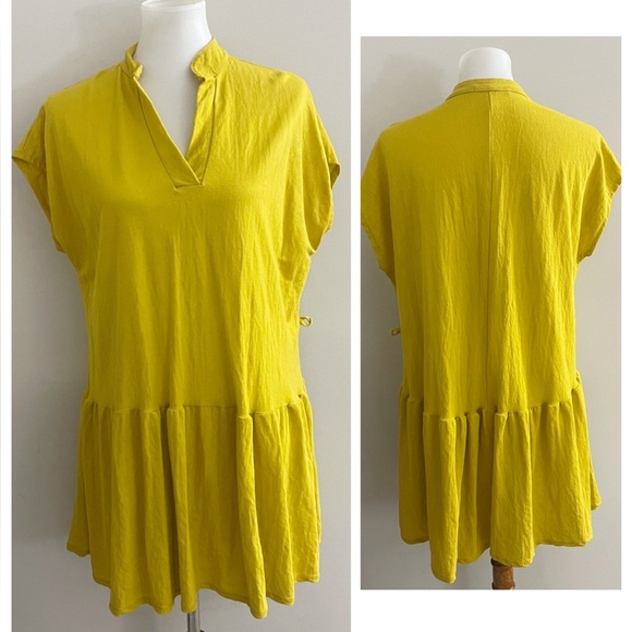 Catamaran Pleated Drop-waist Dress Relaxed Tiered Style Resort Bohi chic coastal - Picture 1 of 6